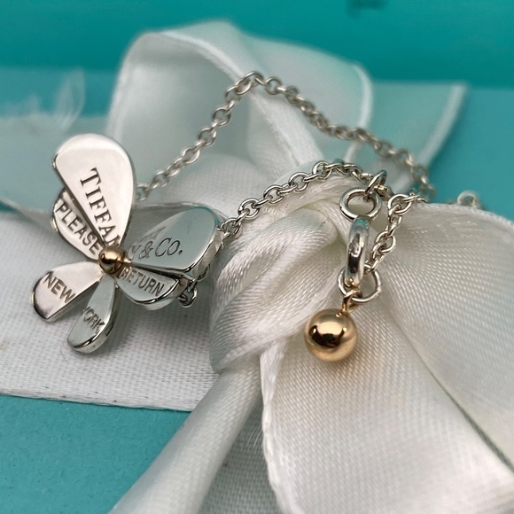 Tiffany & Co butterfly Love Bug bracelet retired Rose Gold & 925 adjustable - Picture 3 of 6